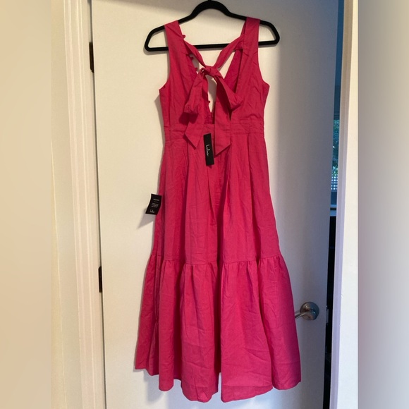LuLus Hot Pink Linen Dress - Picture 2 of 7